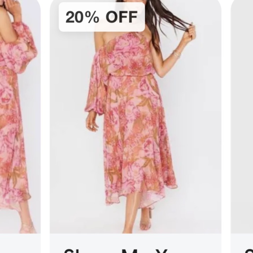 Show me your mumu garden floral off the shoulder dress small - Picture 2 of 5